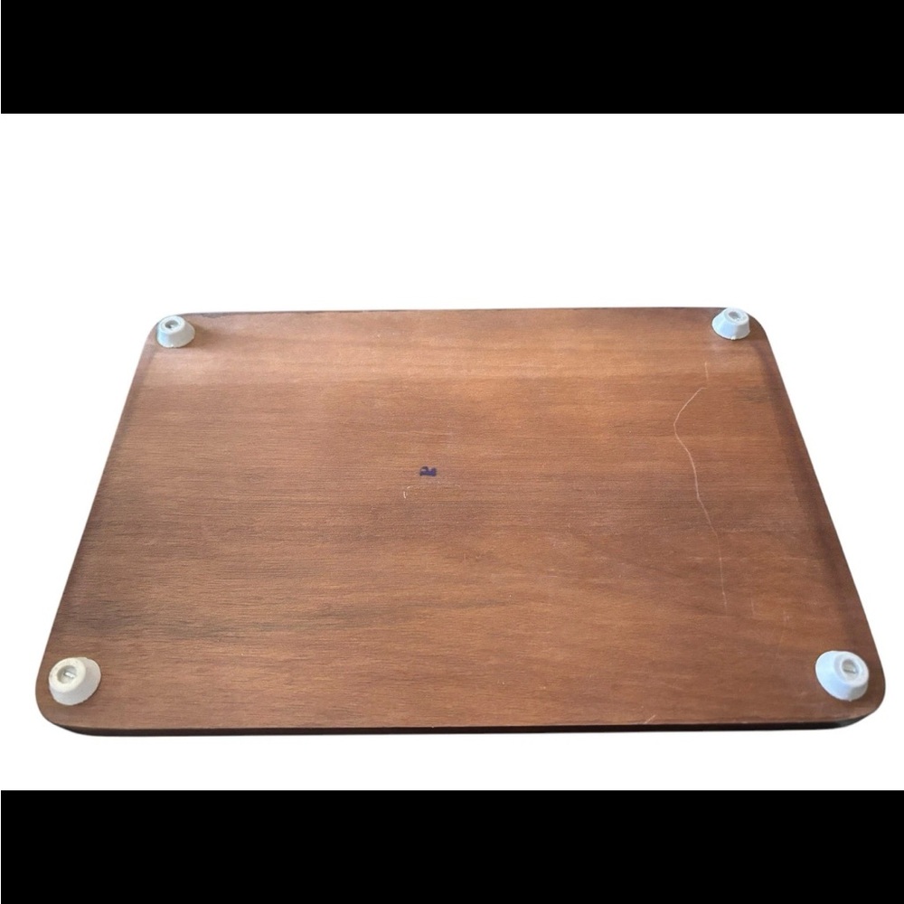 Vintage Mid-Century Modern Teakwood Ceramic Tile Handled Cheese Cutting Board - Picture 7 of 7